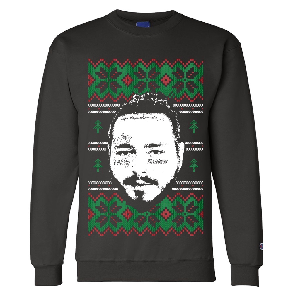 Barstool Sports Post Malone Ugly Christmas Sweater